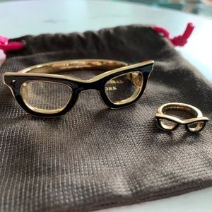 Kate Spade Lookout Glasses Bangle and Ring Set